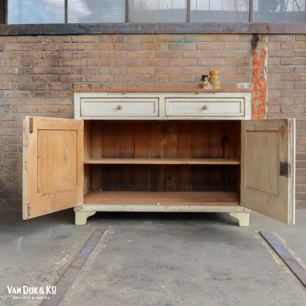 Brocante witte keukenkast - Afbeelding 6