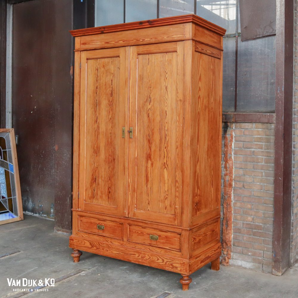 Brocante houten linnenkast - Afbeelding 2