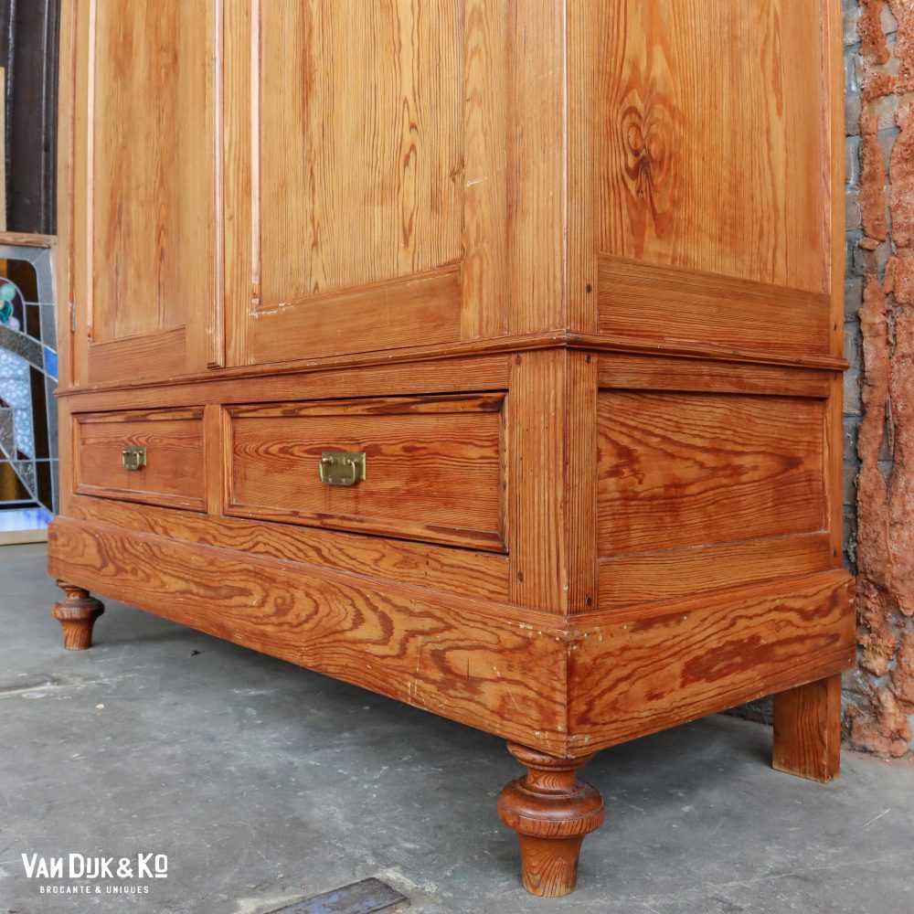 Brocante houten linnenkast - Afbeelding 3