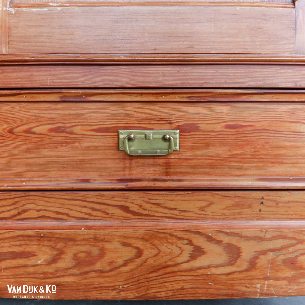 Brocante houten linnenkast - Afbeelding 4