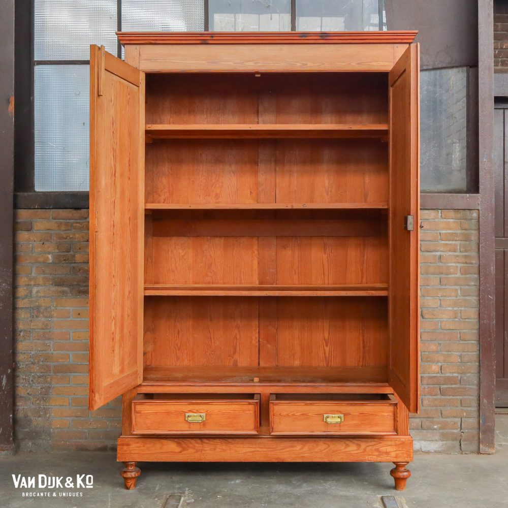 Brocante houten linnenkast - Afbeelding 5