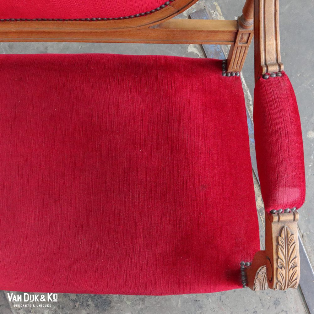 Antiek rood bankje - Afbeelding 5