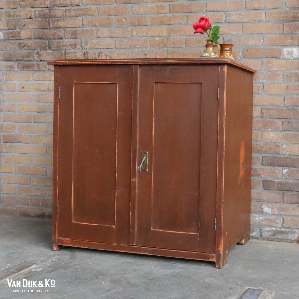 Brocante bruine onderkast - Afbeelding 5