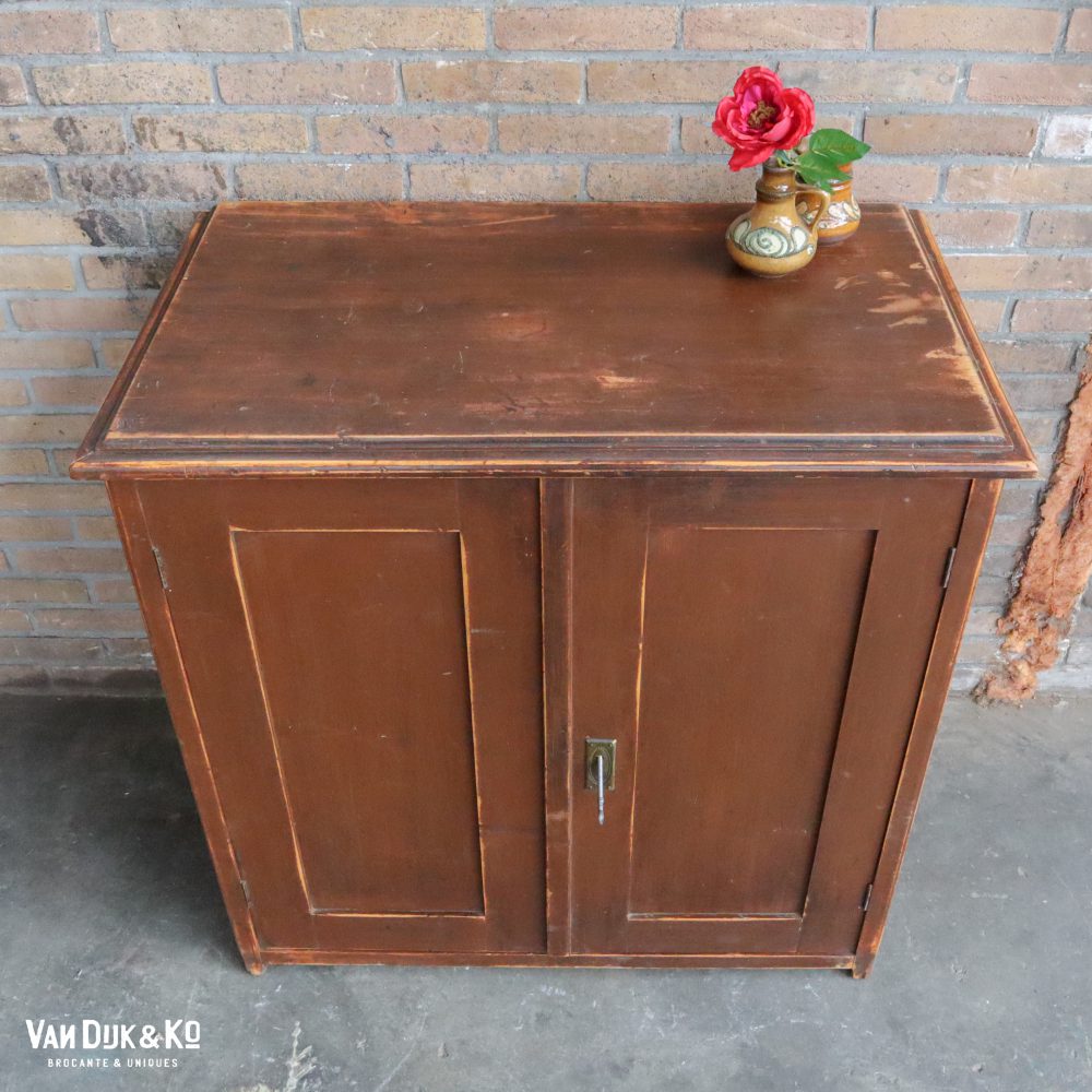 Brocante bruine onderkast - Afbeelding 7