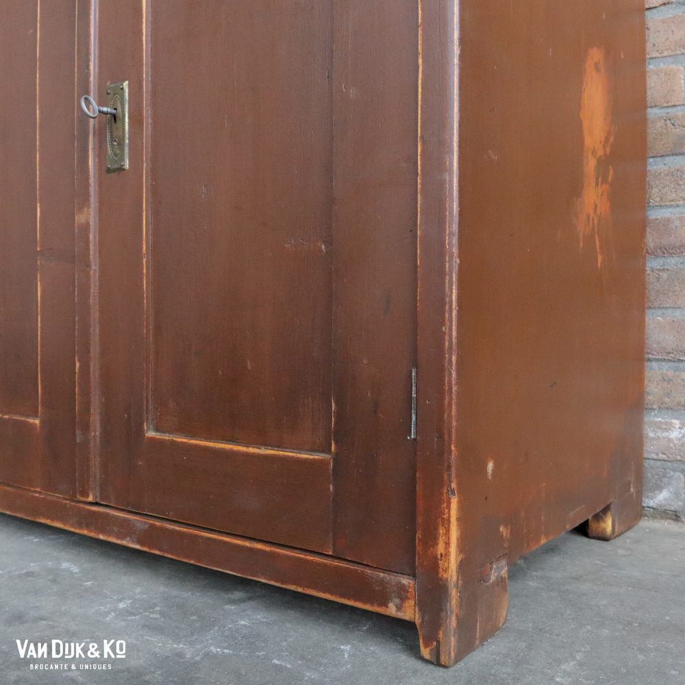 Brocante bruine onderkast - Afbeelding 4