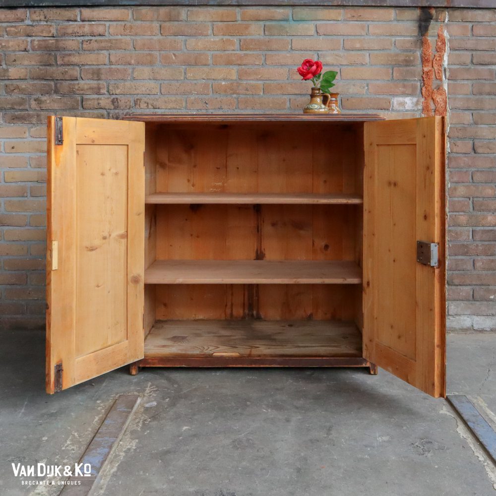 Brocante bruine onderkast - Afbeelding 3