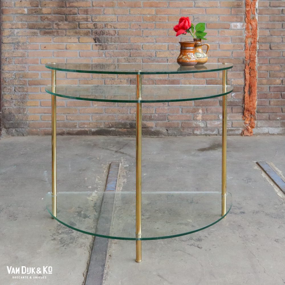 Vintage glazen wandtafel