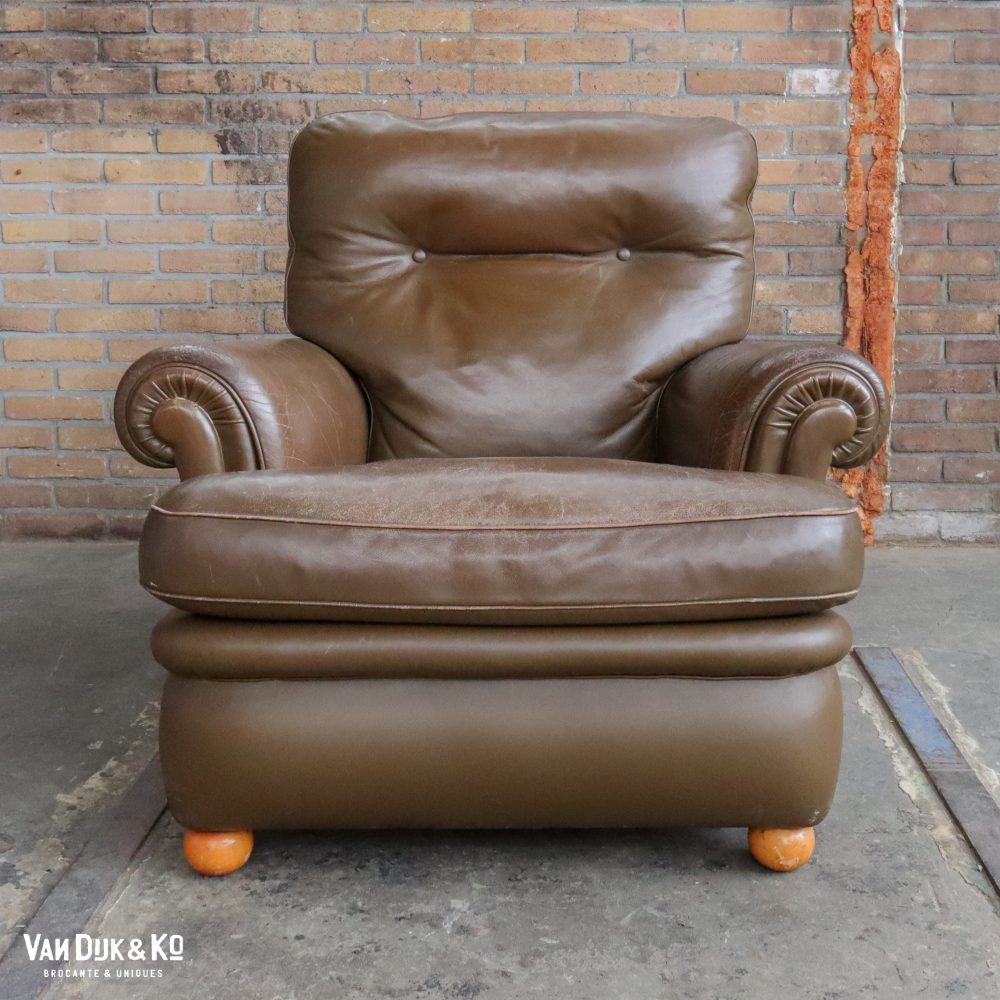 Vintage leren fauteuils - 2 stuks - Afbeelding 11