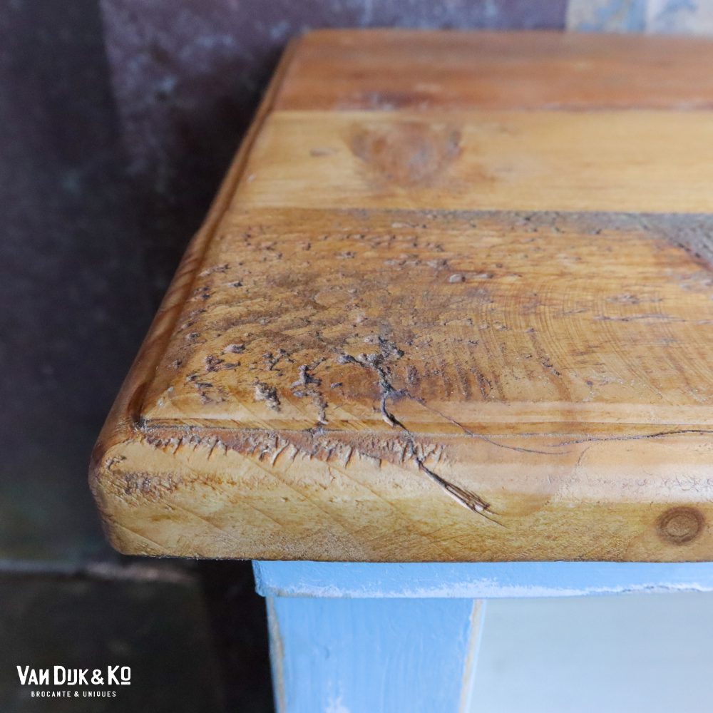 Lichtblauwe houten toog - Afbeelding 3