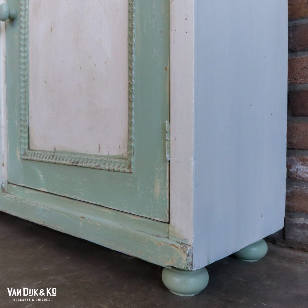 Brocante mintgroene onderkast - Afbeelding 8