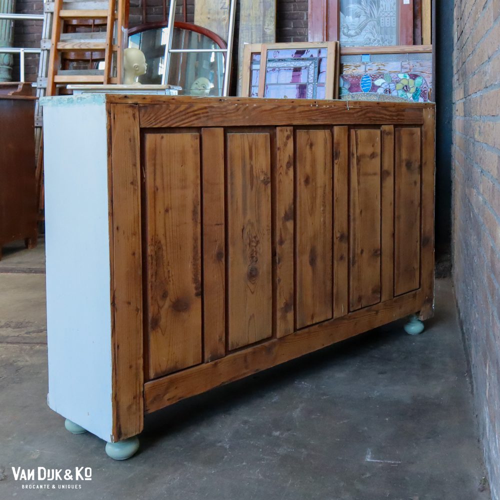 Brocante mintgroene onderkast - Afbeelding 9