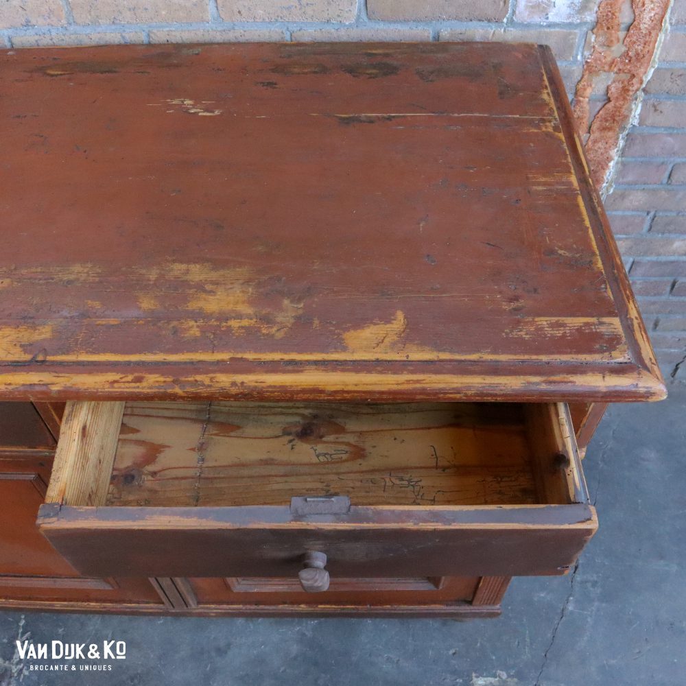 Brocante bruine onderkast - Afbeelding 8