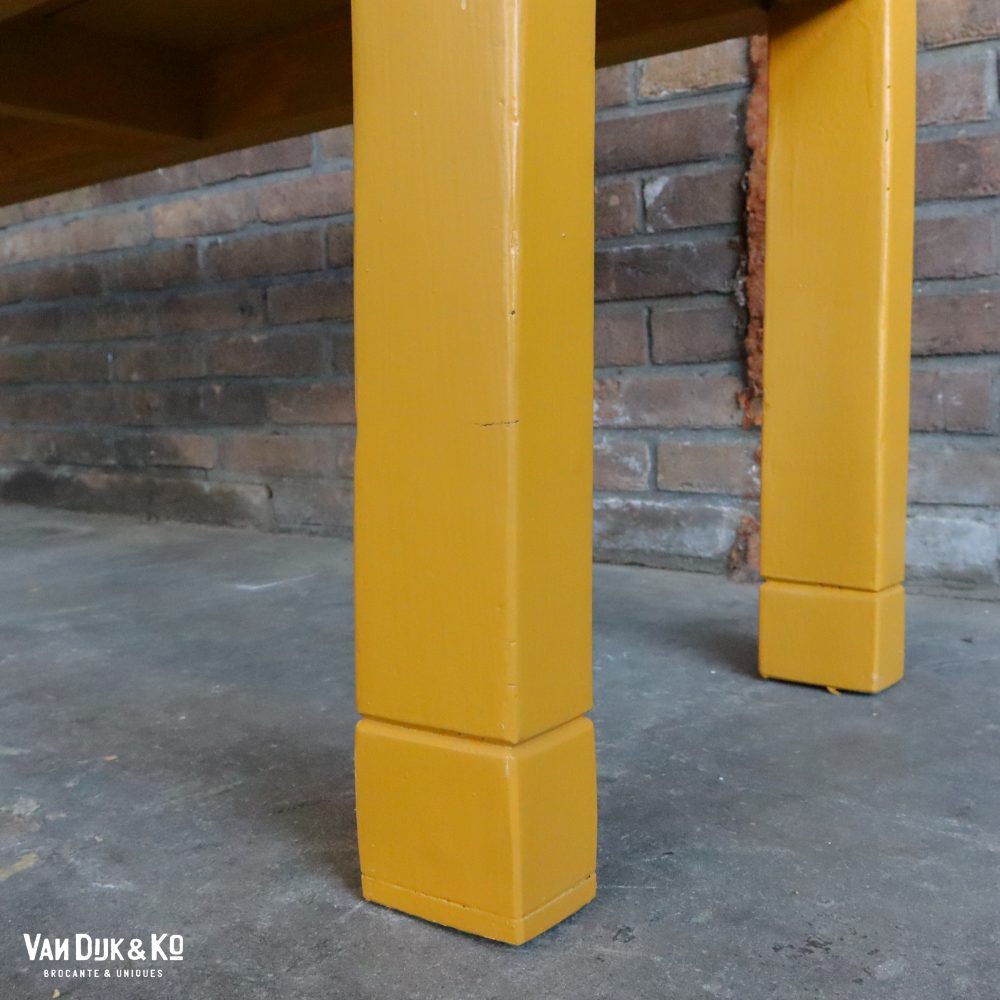 Okergele houten bank - Afbeelding 6