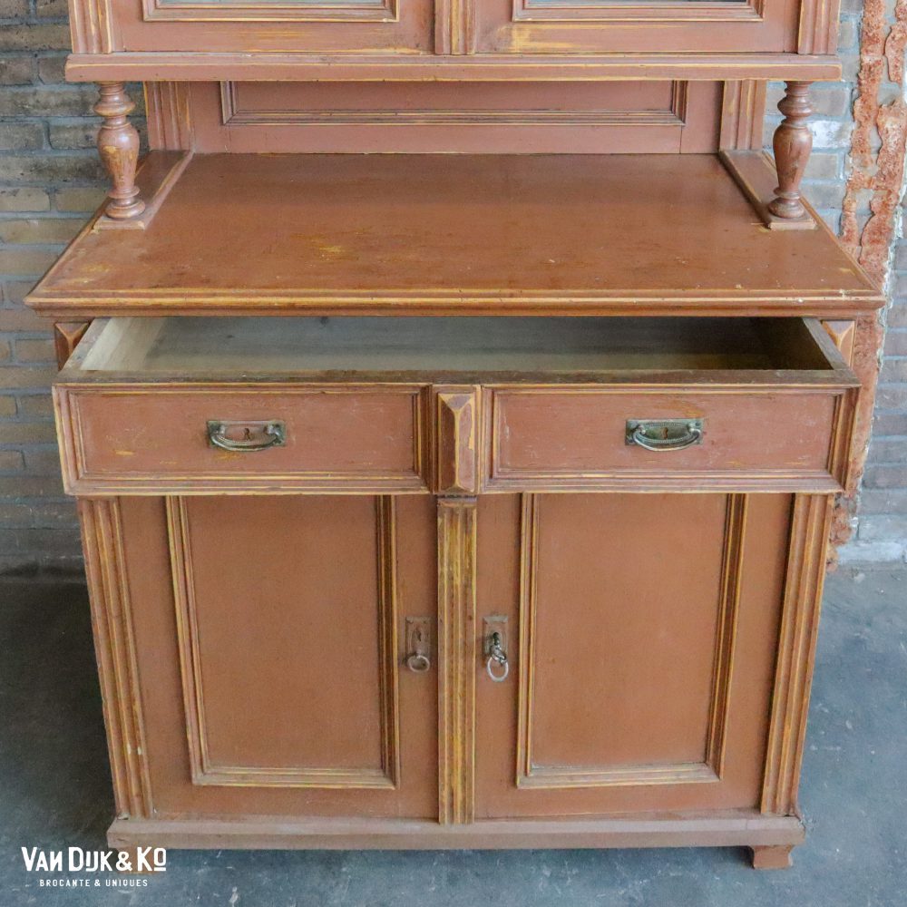 Brocante bruine buffetkast - Afbeelding 6