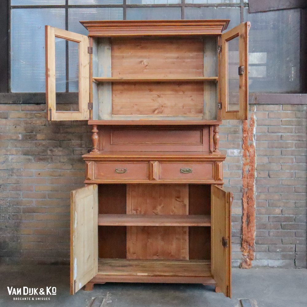 Brocante bruine buffetkast - Afbeelding 4