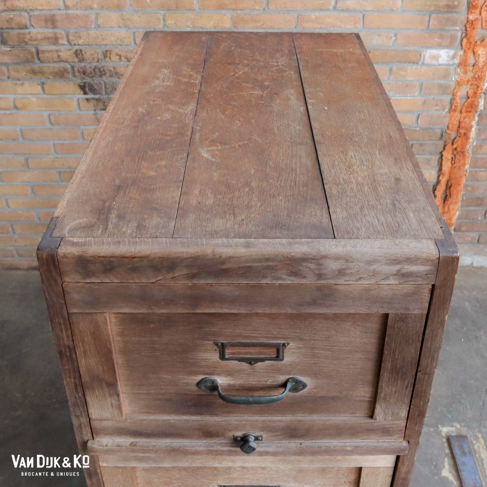 Vintage houten archiefkast - Afbeelding 3