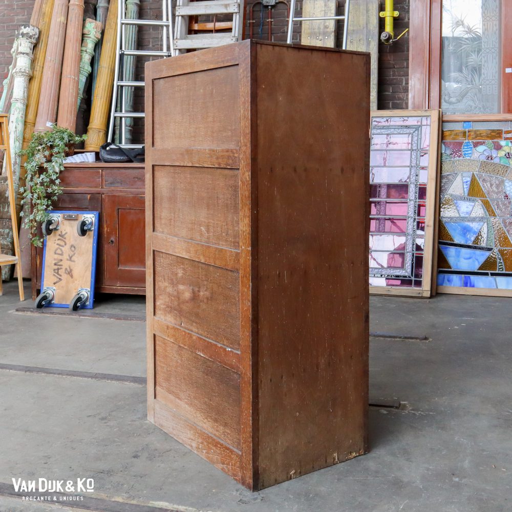 Vintage houten archiefkast - Afbeelding 11