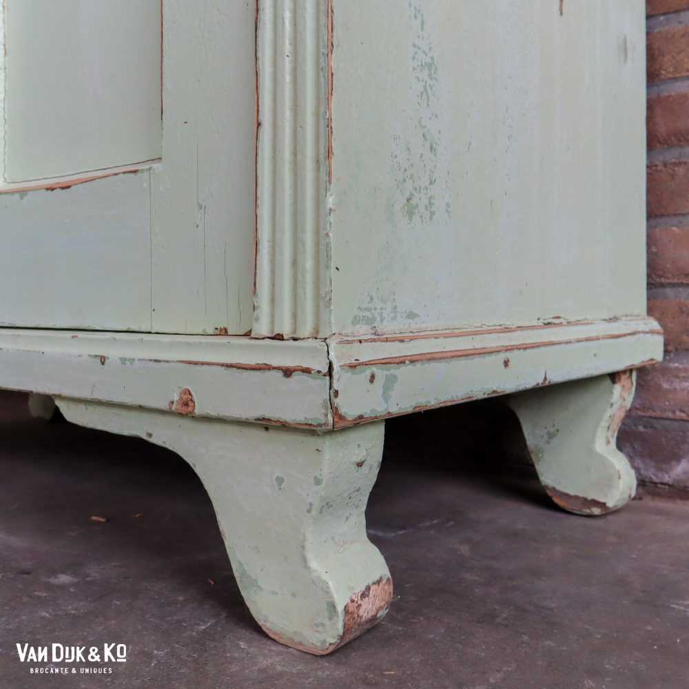 Brocante mintgroene onderkast - Afbeelding 9