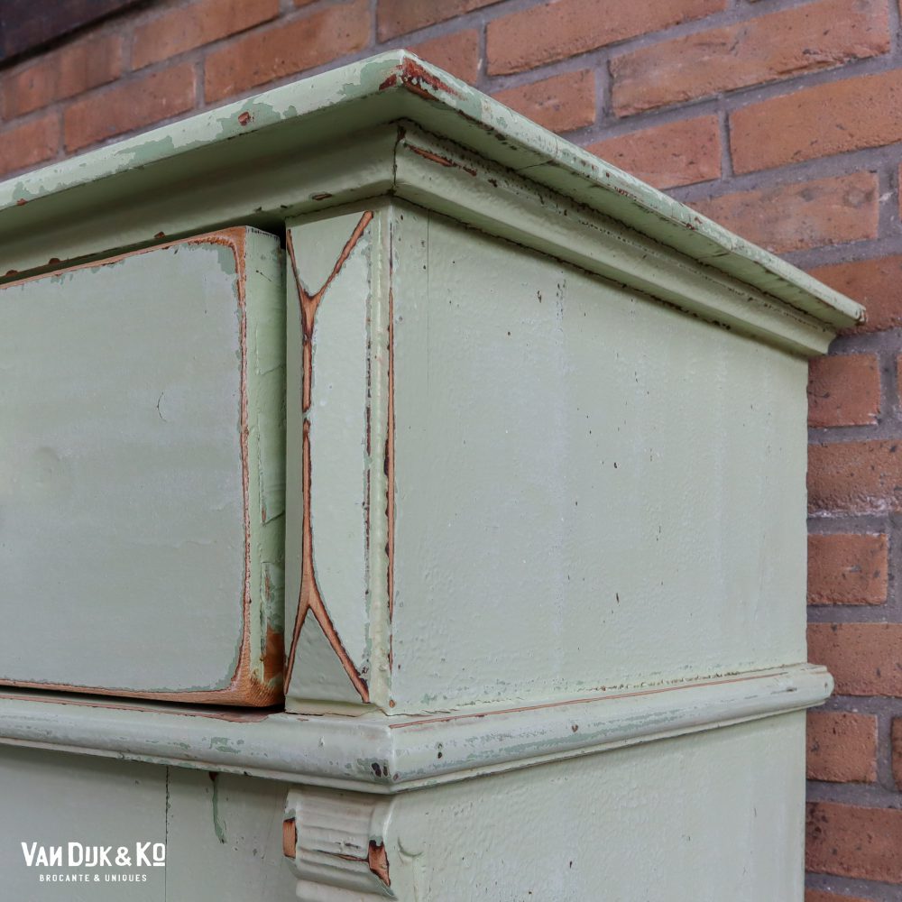 Brocante mintgroene onderkast - Afbeelding 10