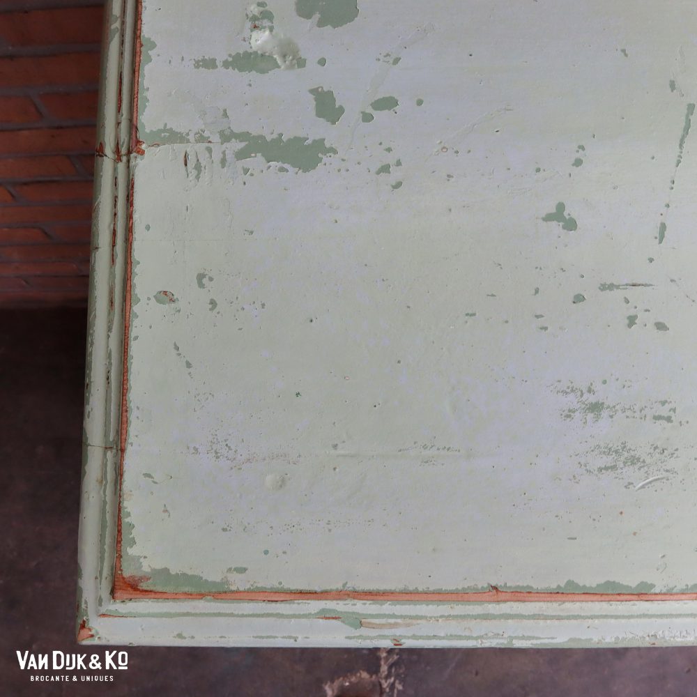 Brocante mintgroene onderkast - Afbeelding 8