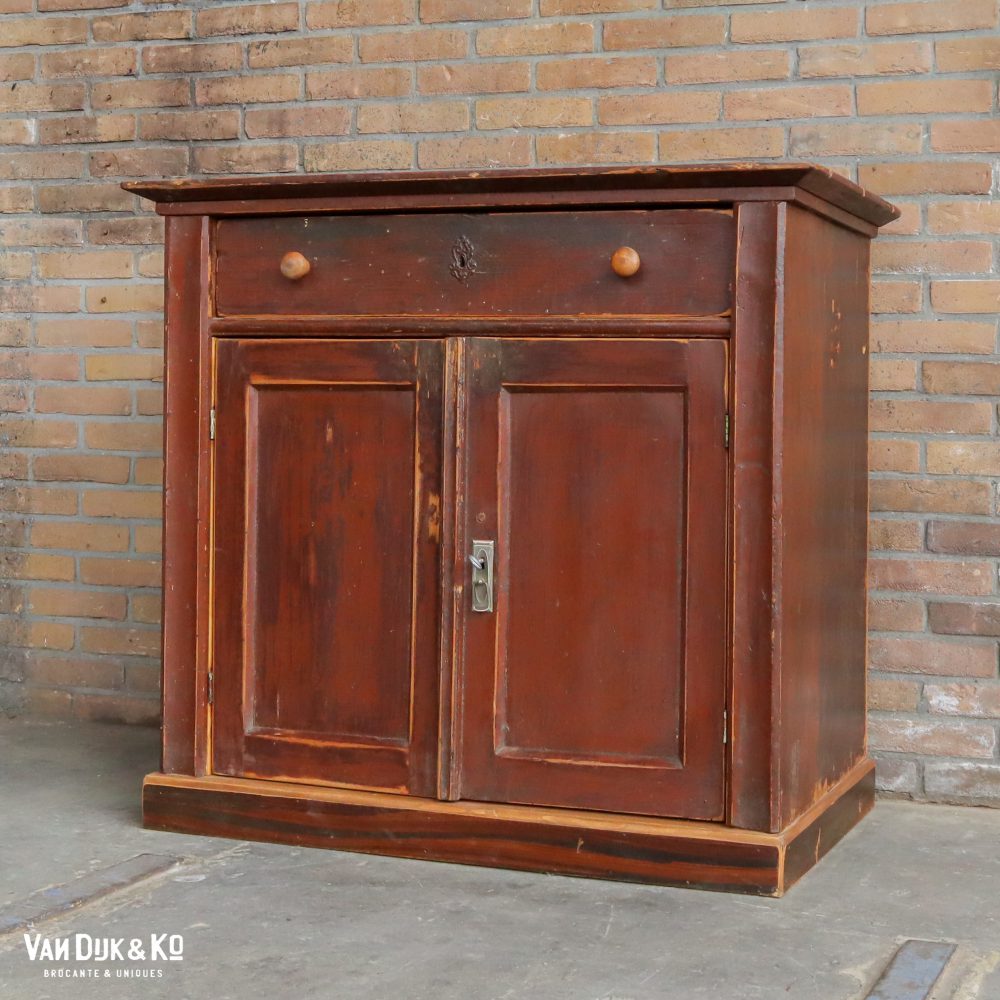 Brocante bruine onderkast - Afbeelding 2