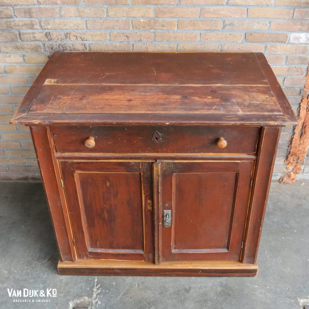 Brocante bruine onderkast - Afbeelding 9