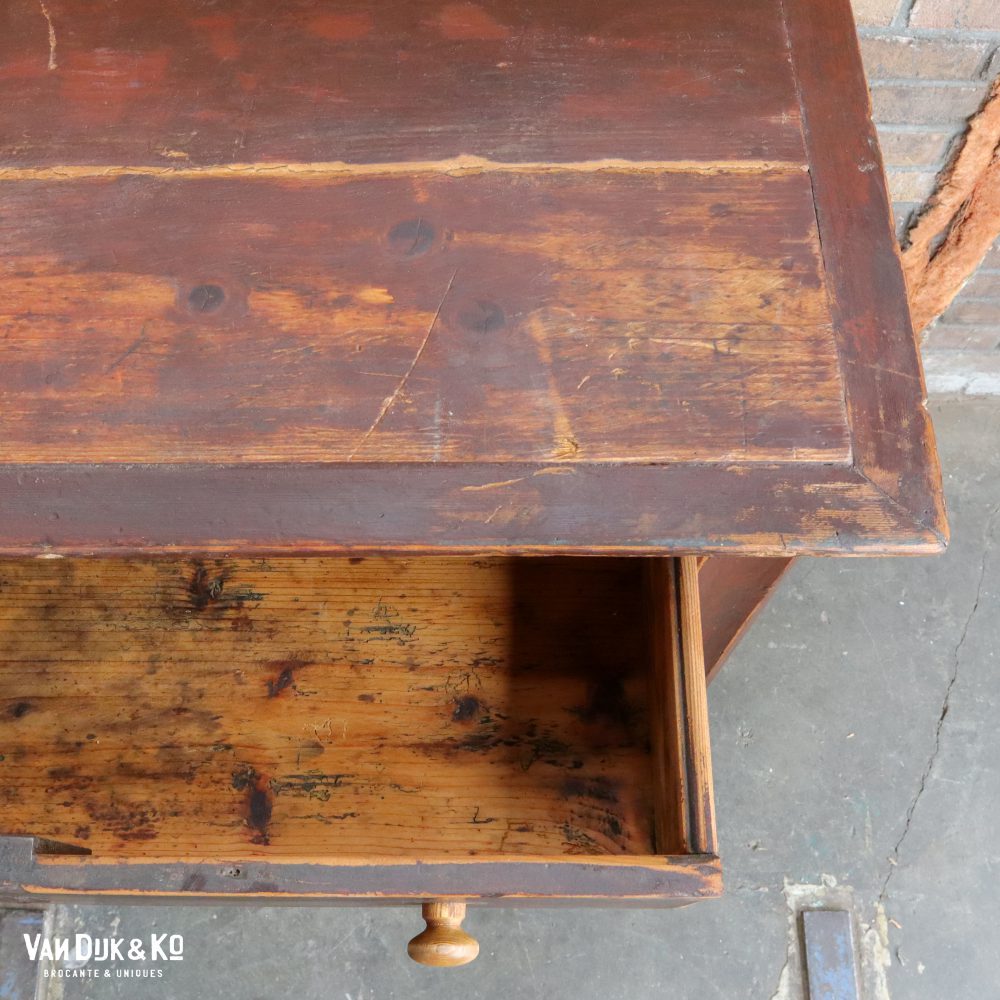 Brocante bruine onderkast - Afbeelding 8
