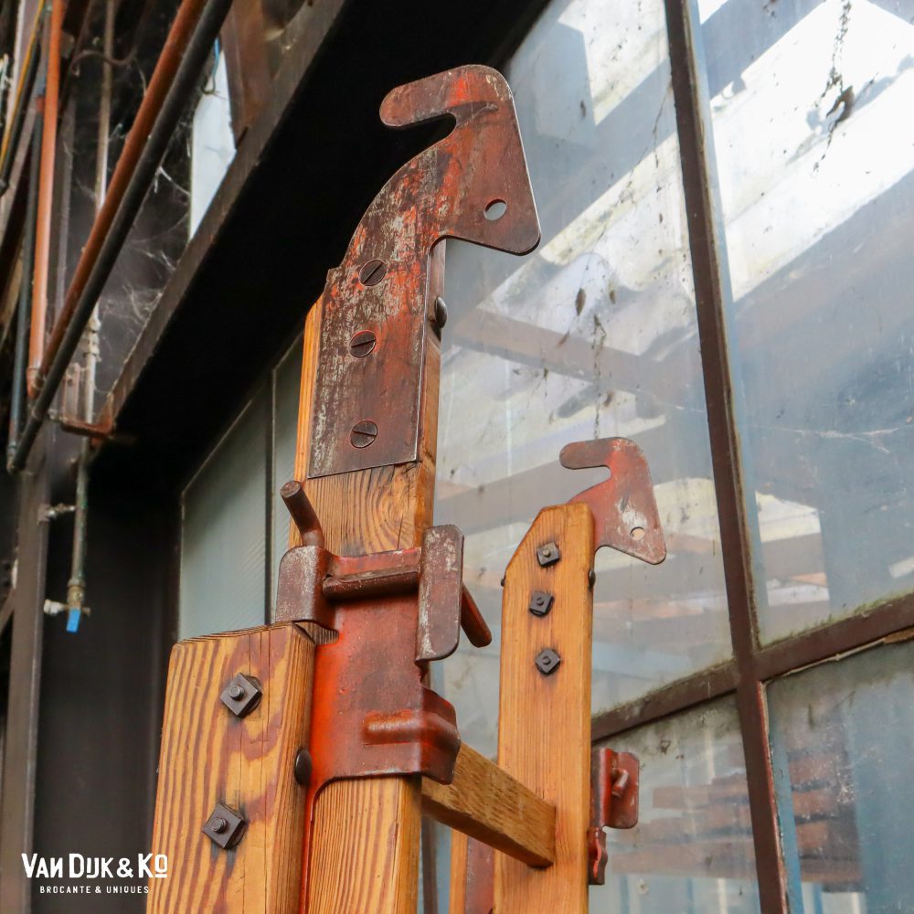 Vintage houten ladder - Afbeelding 2