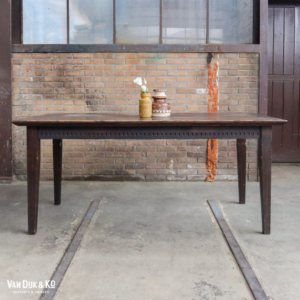 Vintage houten eettafel - Afbeelding 5