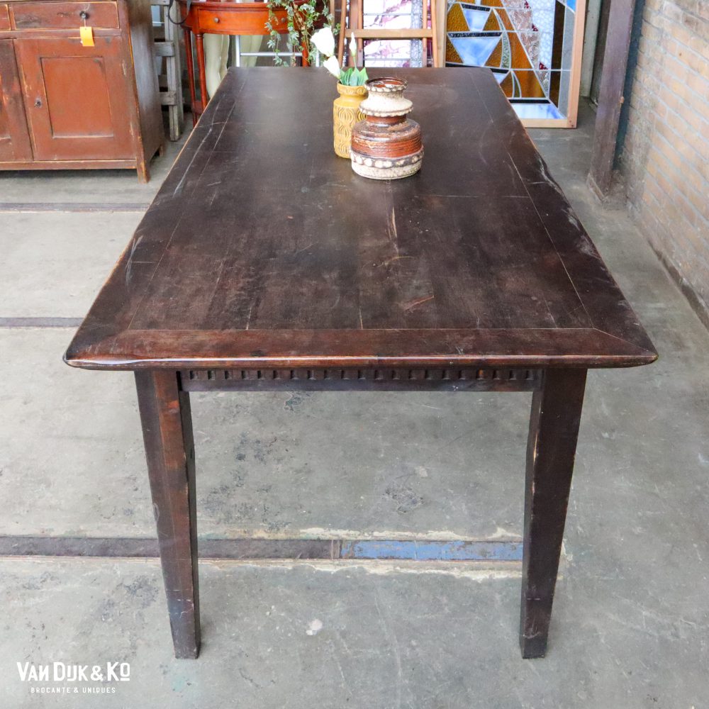 Vintage houten eettafel - Afbeelding 2