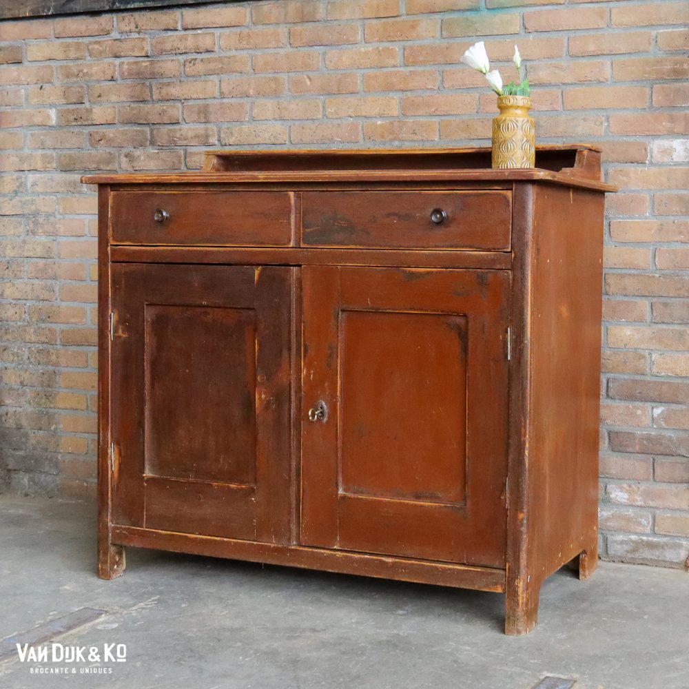 Brocante houten onderkast - Afbeelding 5