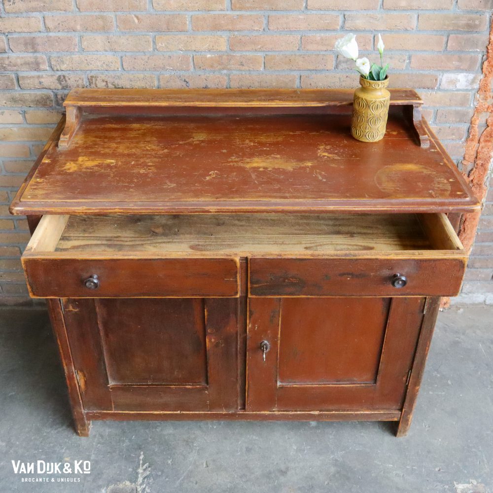 Brocante houten onderkast - Afbeelding 3