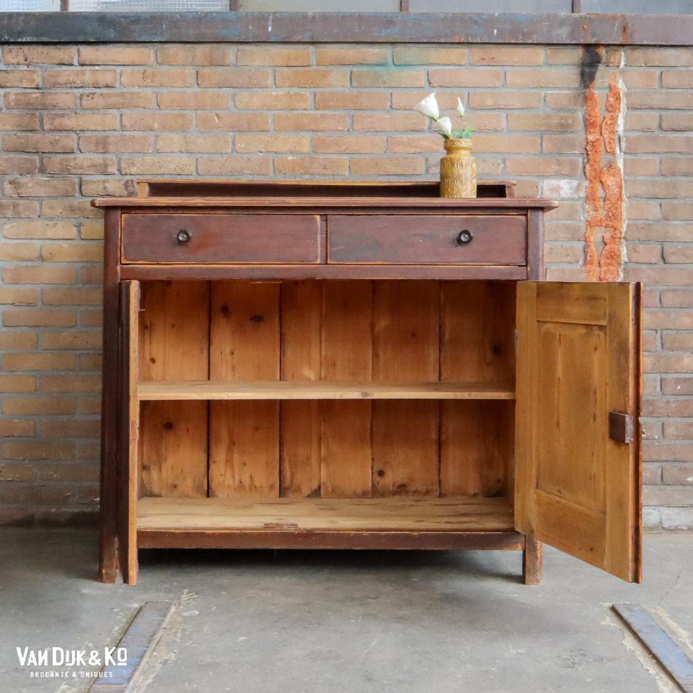 Brocante houten onderkast - Afbeelding 7