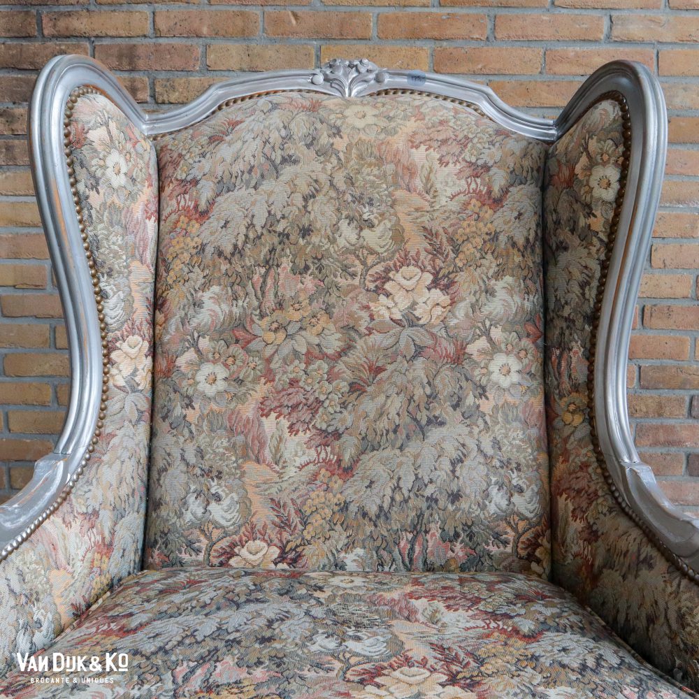 Sierlijke zilveren fauteuil - Afbeelding 3