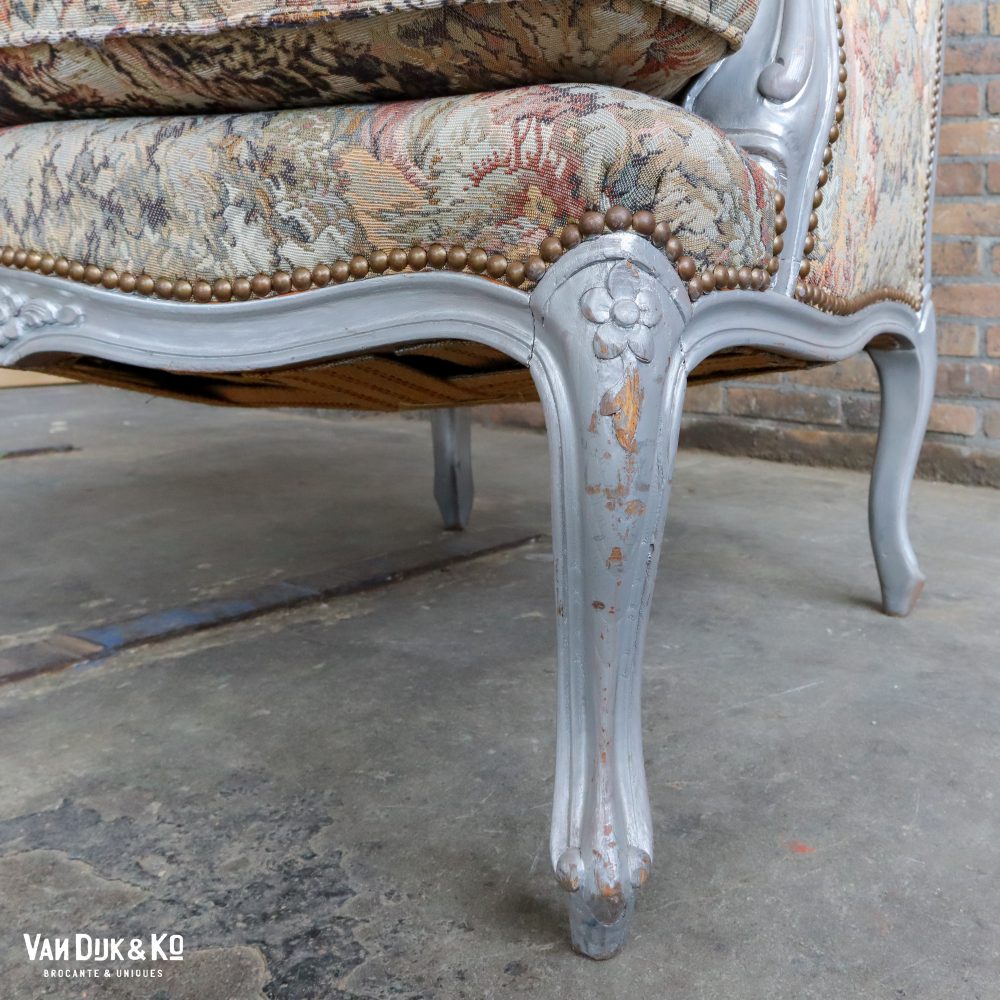 Sierlijke zilveren fauteuil - Afbeelding 6