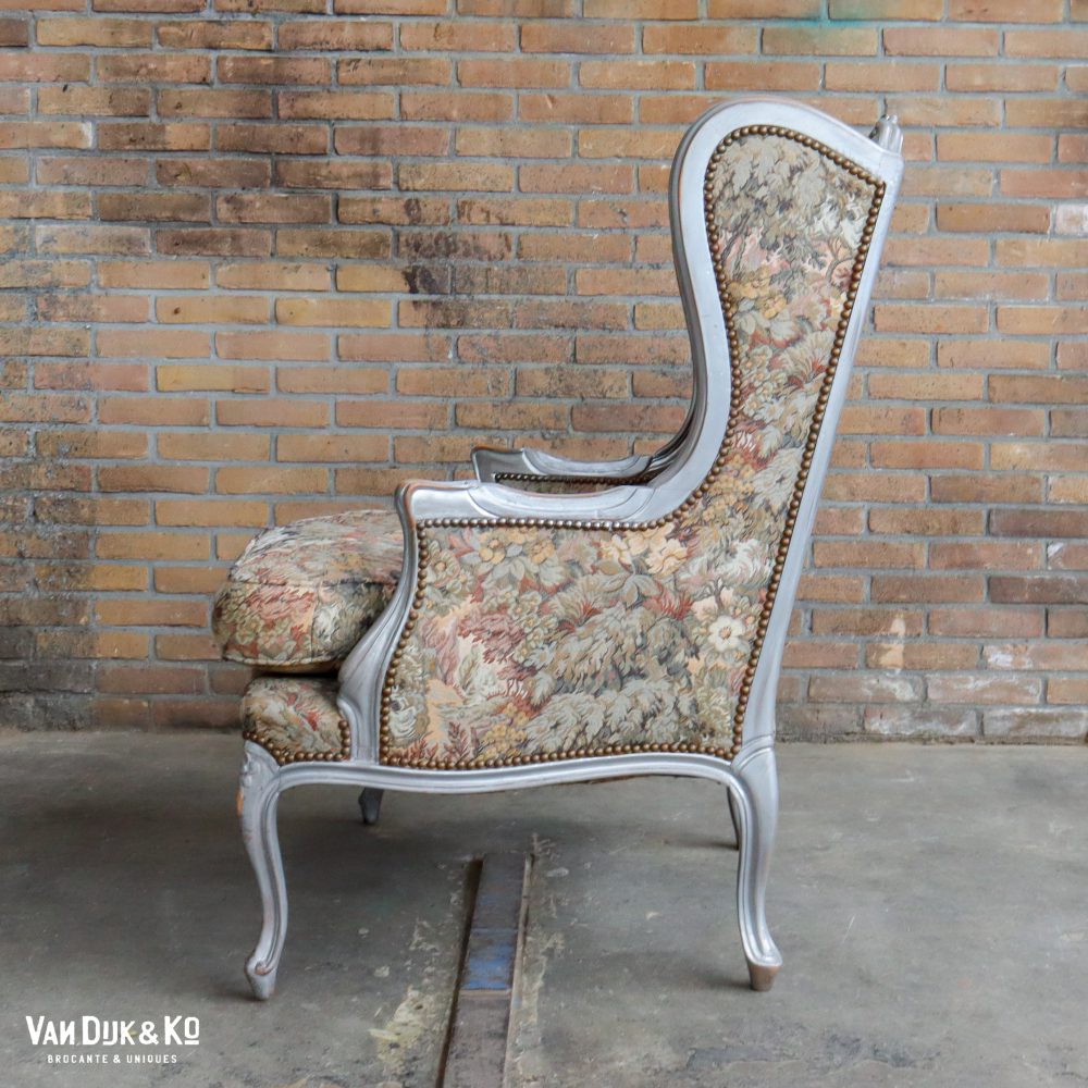 Sierlijke zilveren fauteuil - Afbeelding 2