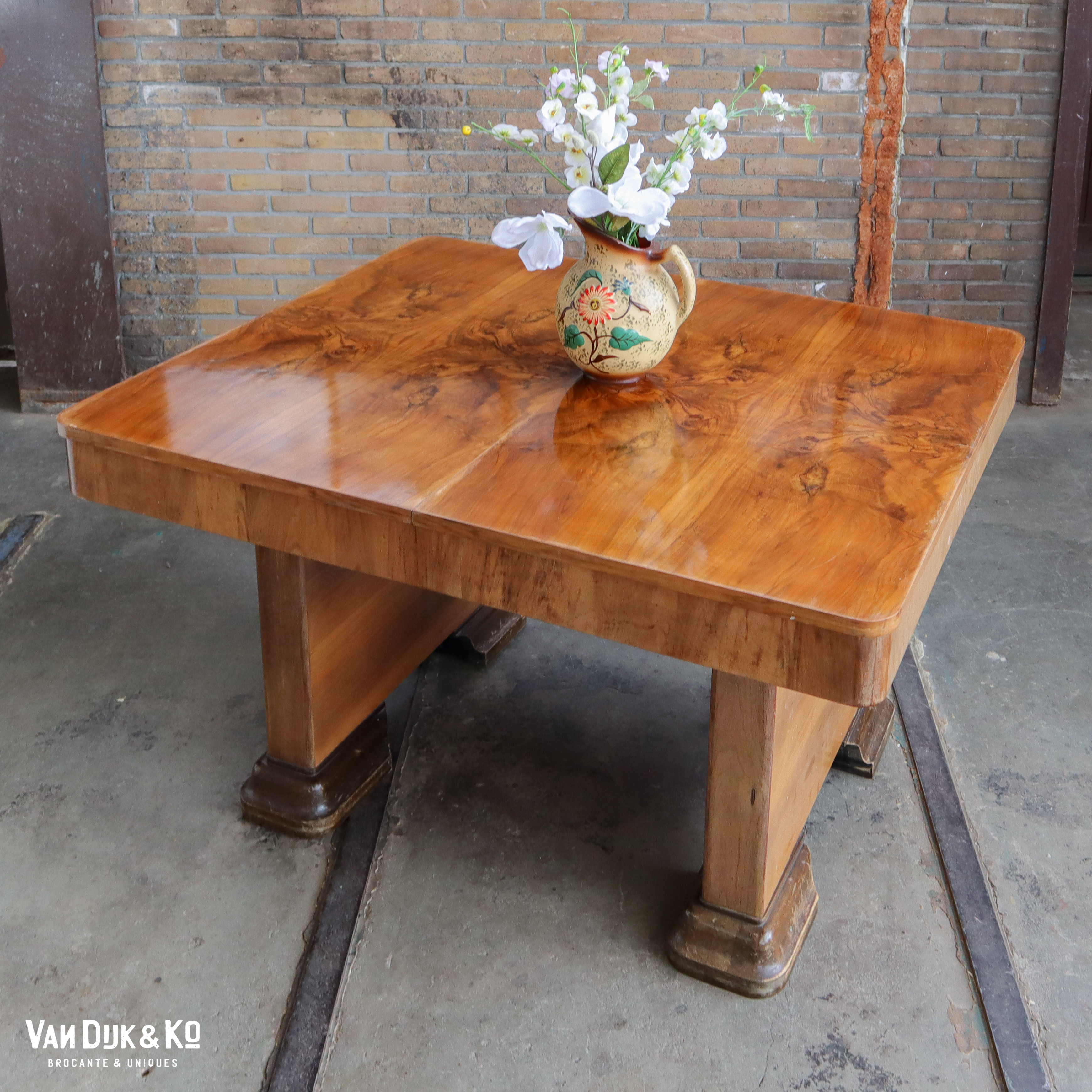 Vintage houten eettafel - Afbeelding 2