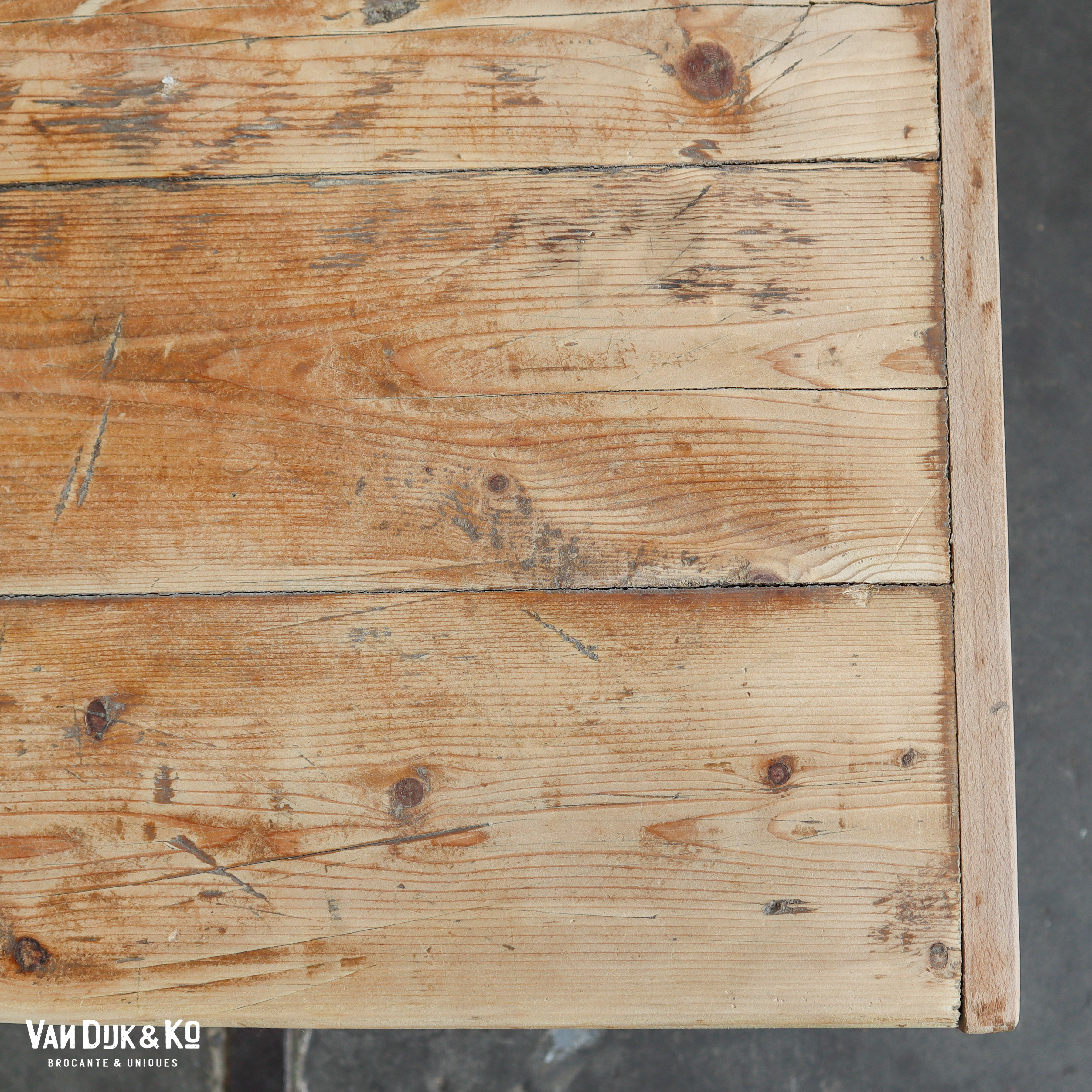 Houten kruispoot werktafel - Afbeelding 3