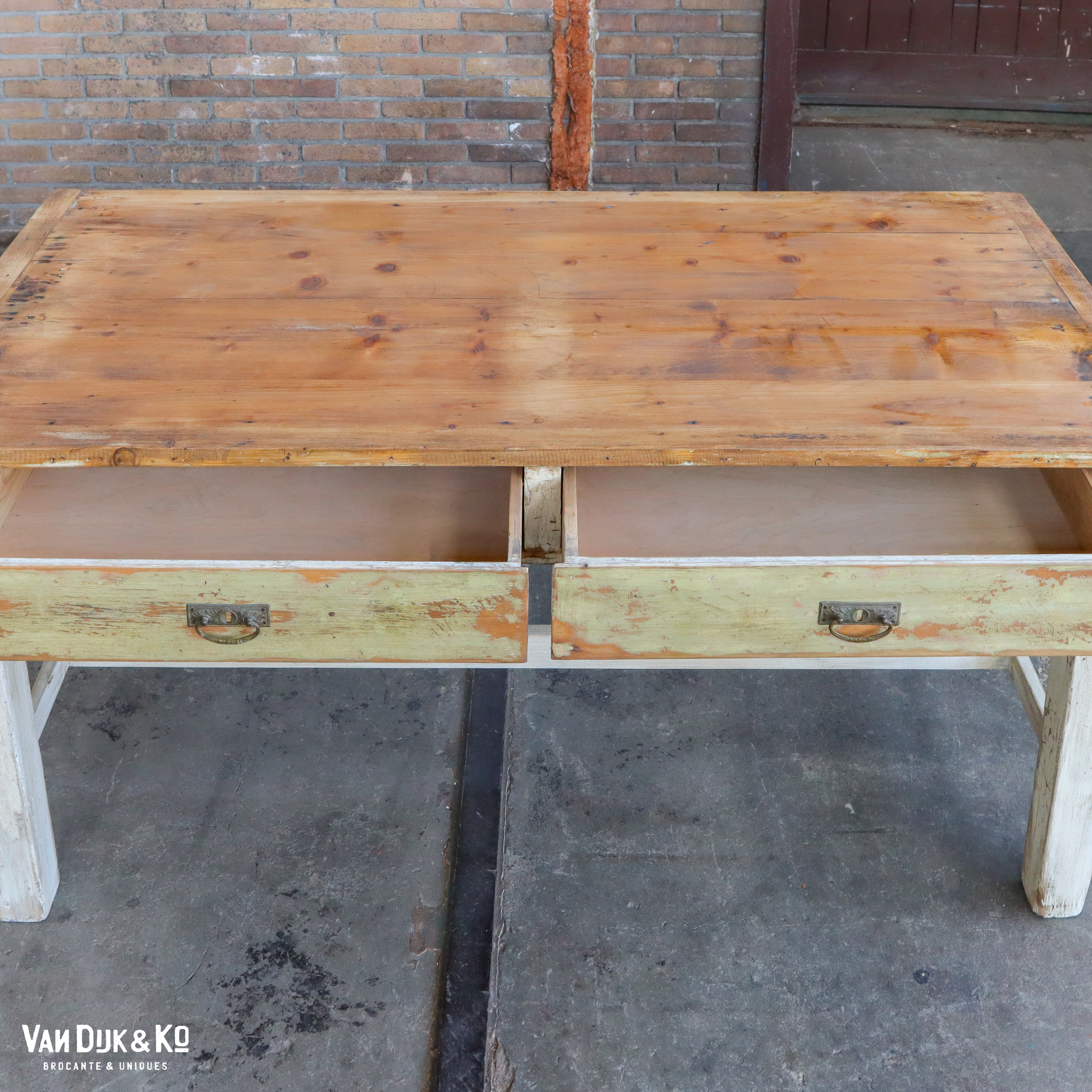 Brocante houten tafel - Afbeelding 5