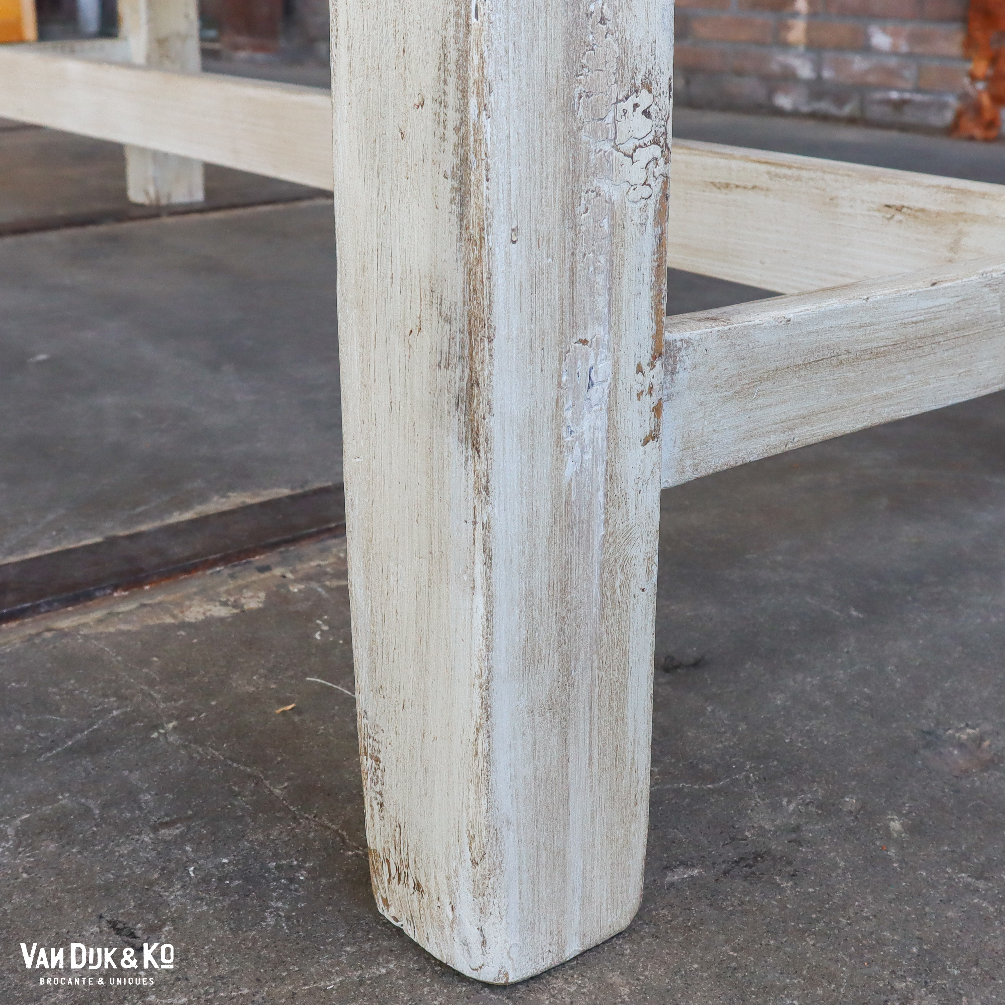 Brocante houten tafel - Afbeelding 8