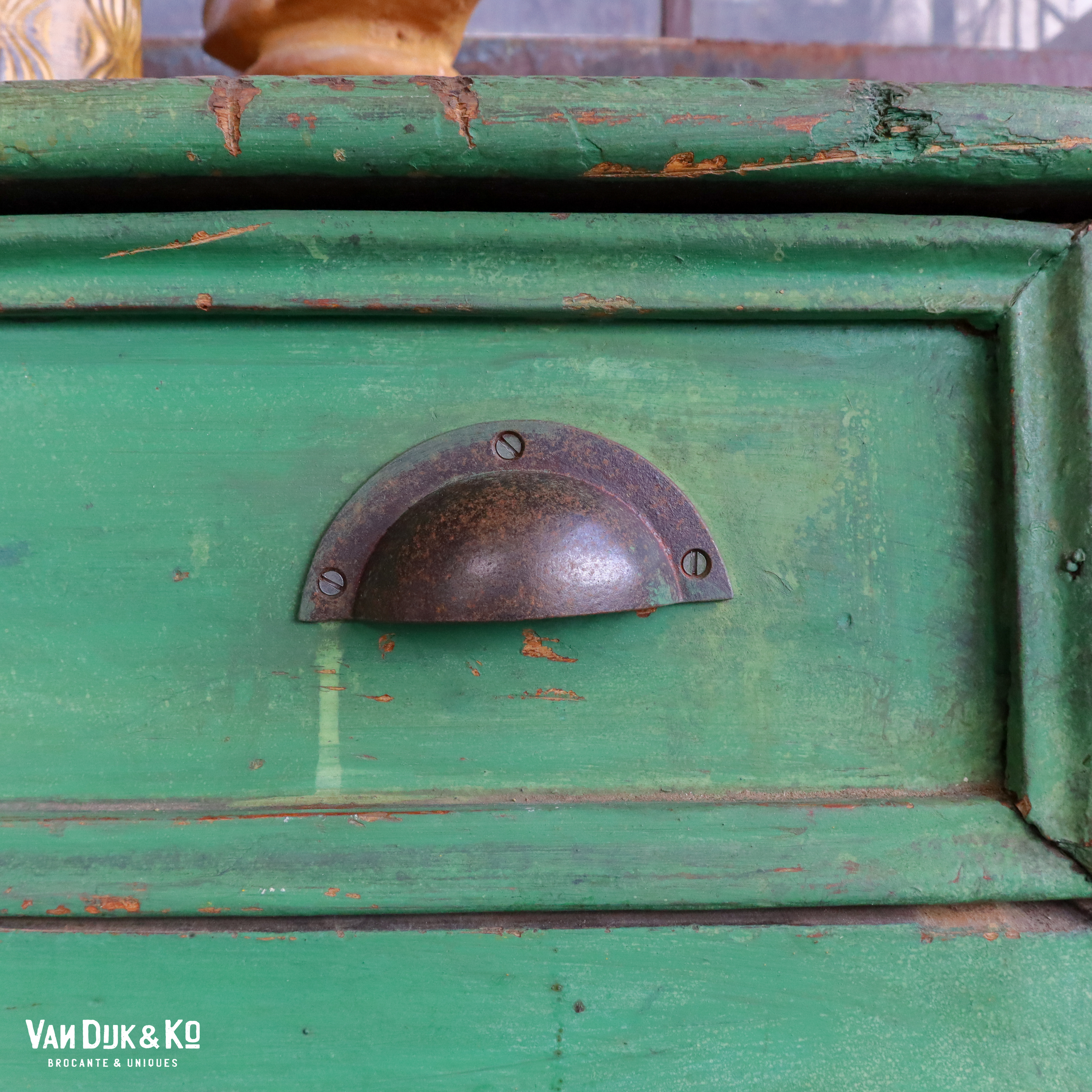 Brocante groene kast - Afbeelding 16