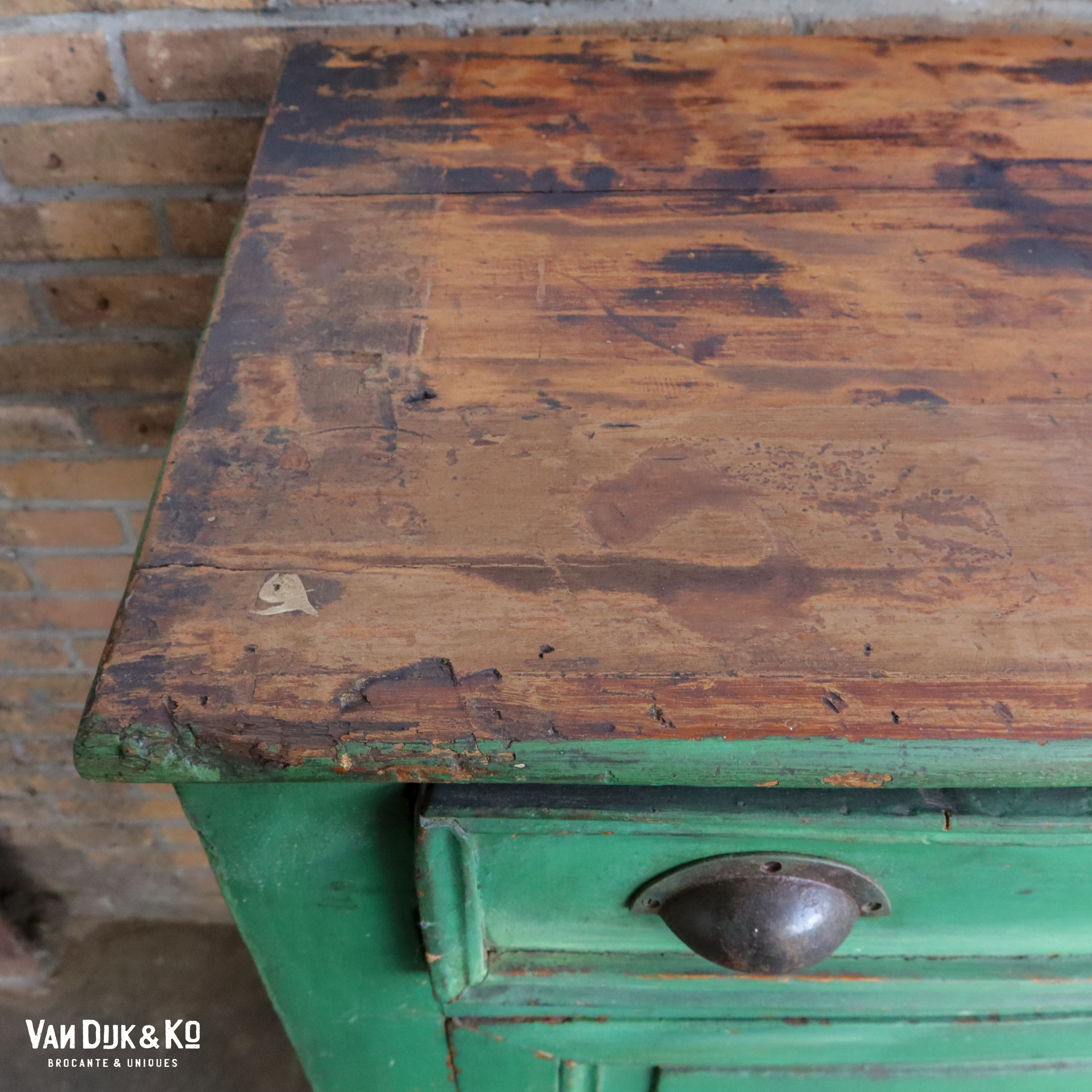 Brocante groene kast - Afbeelding 7