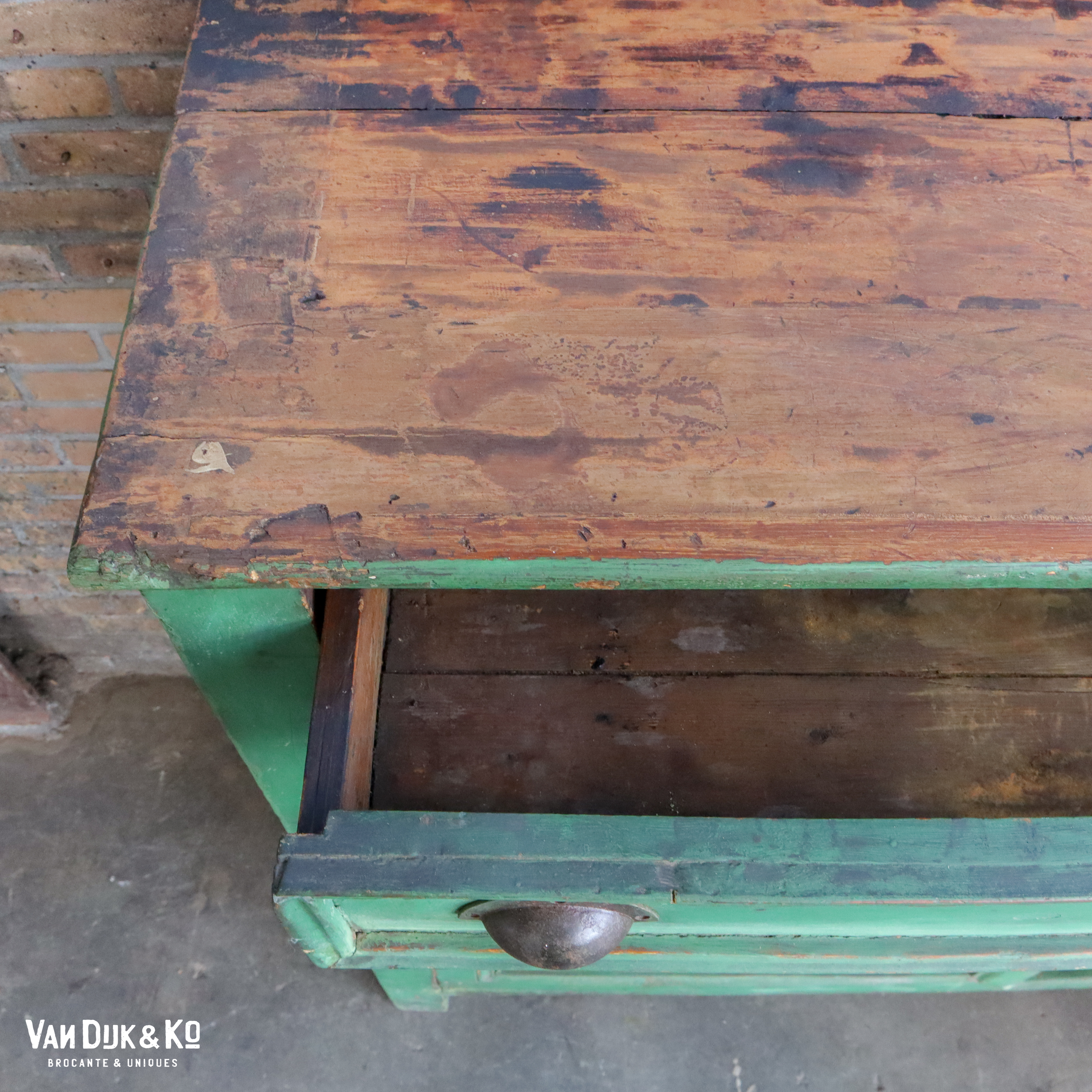 Brocante groene kast - Afbeelding 8
