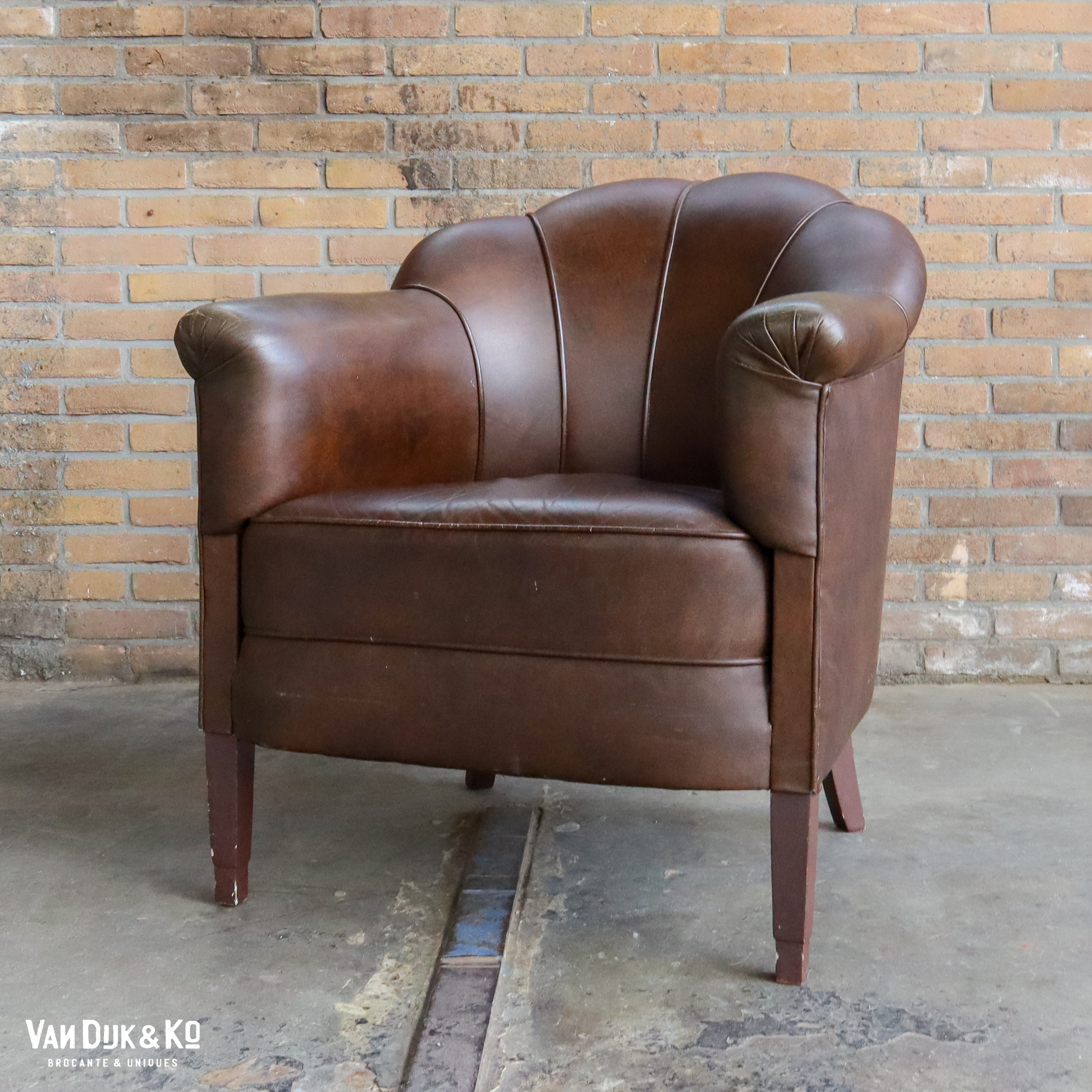 vintage leren fauteuil