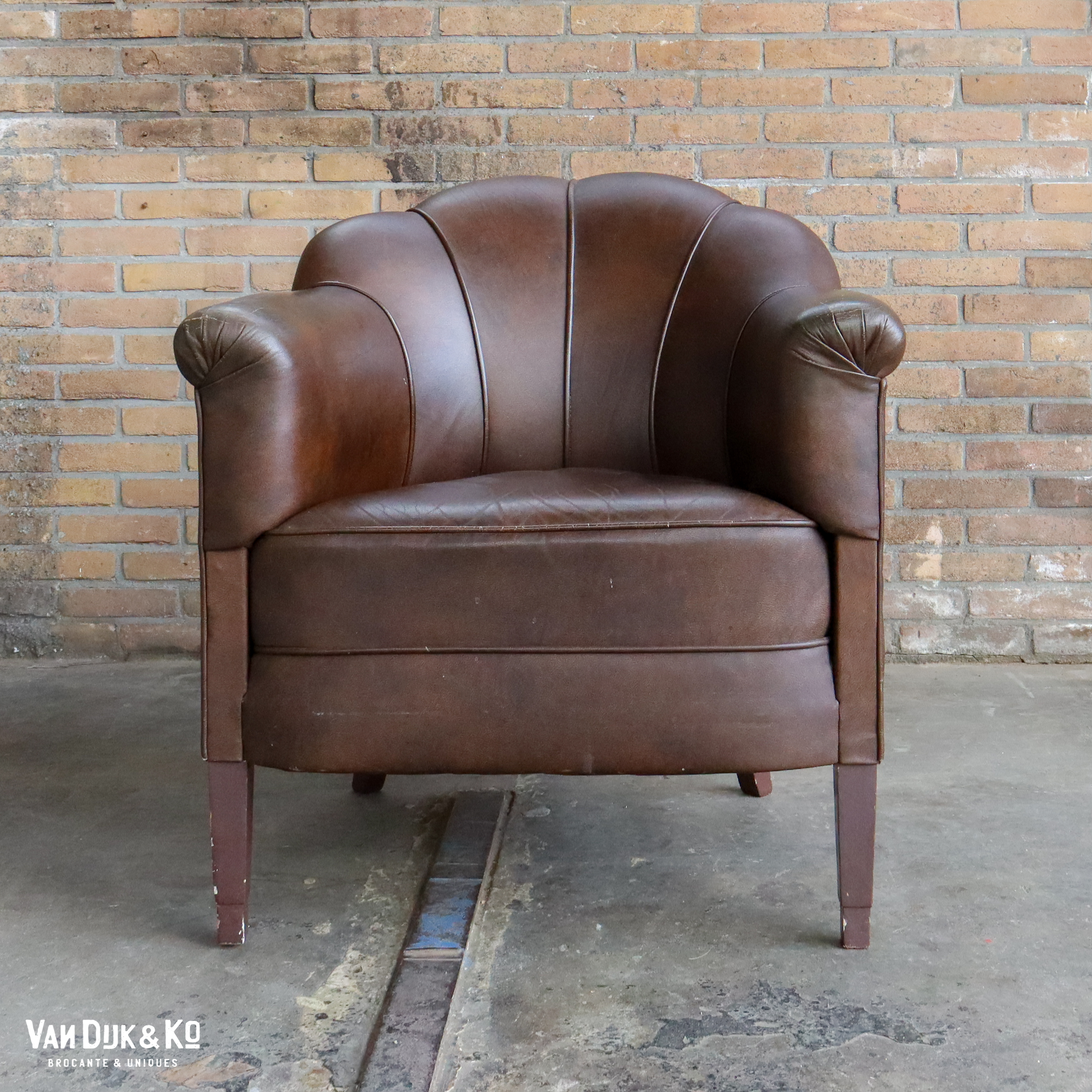 vintage leren fauteuil