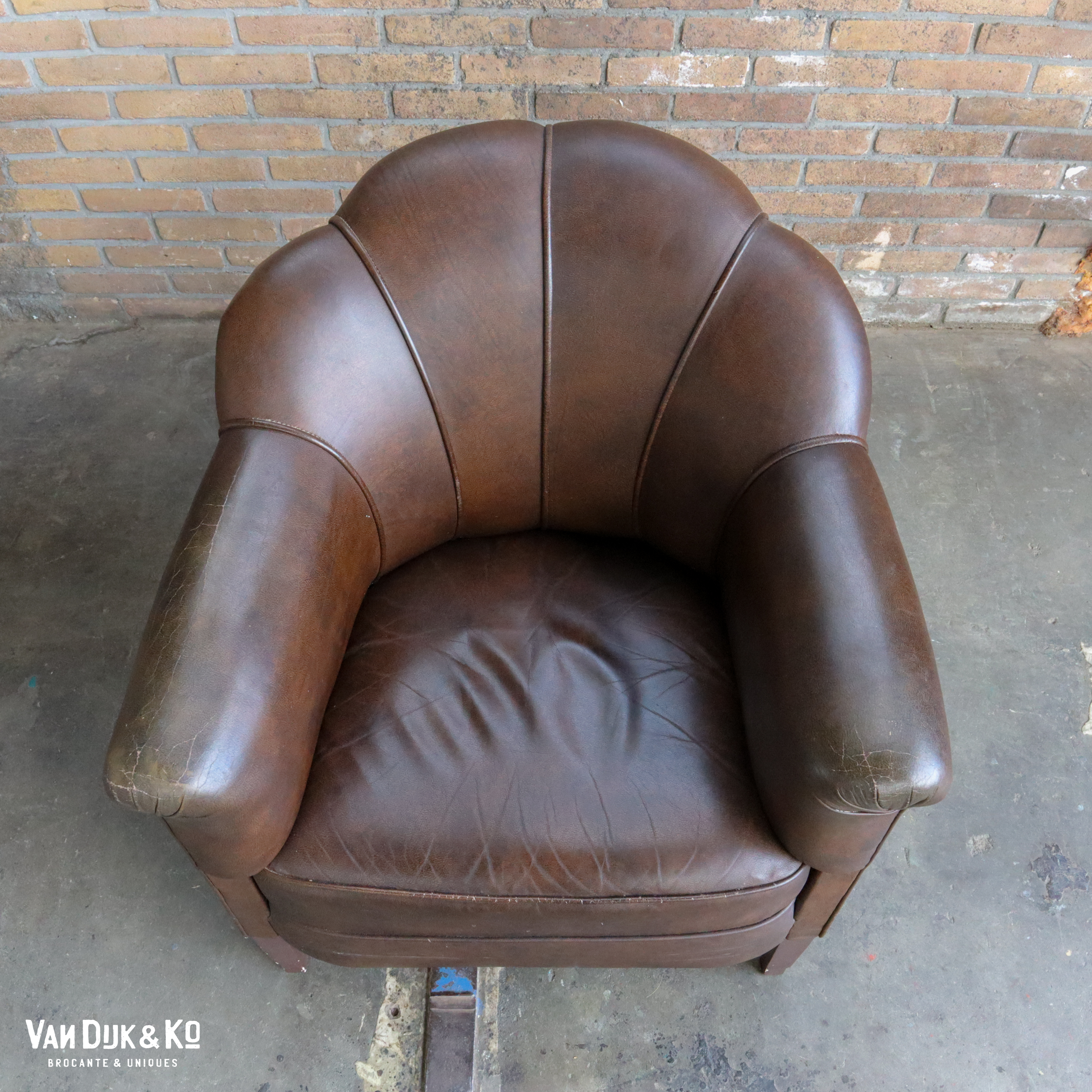 vintage leren fauteuil