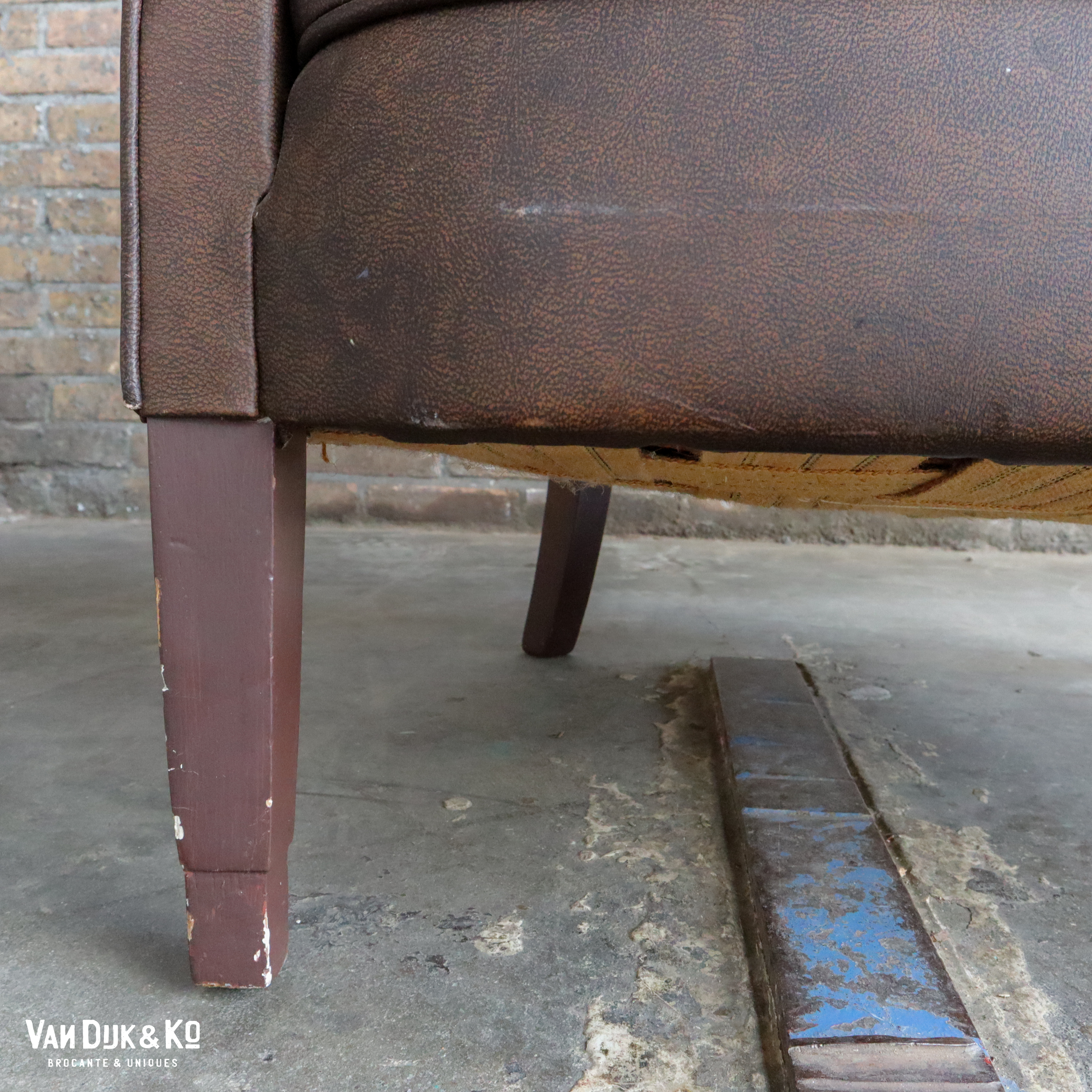 Vintage leren fauteuil - Afbeelding 10