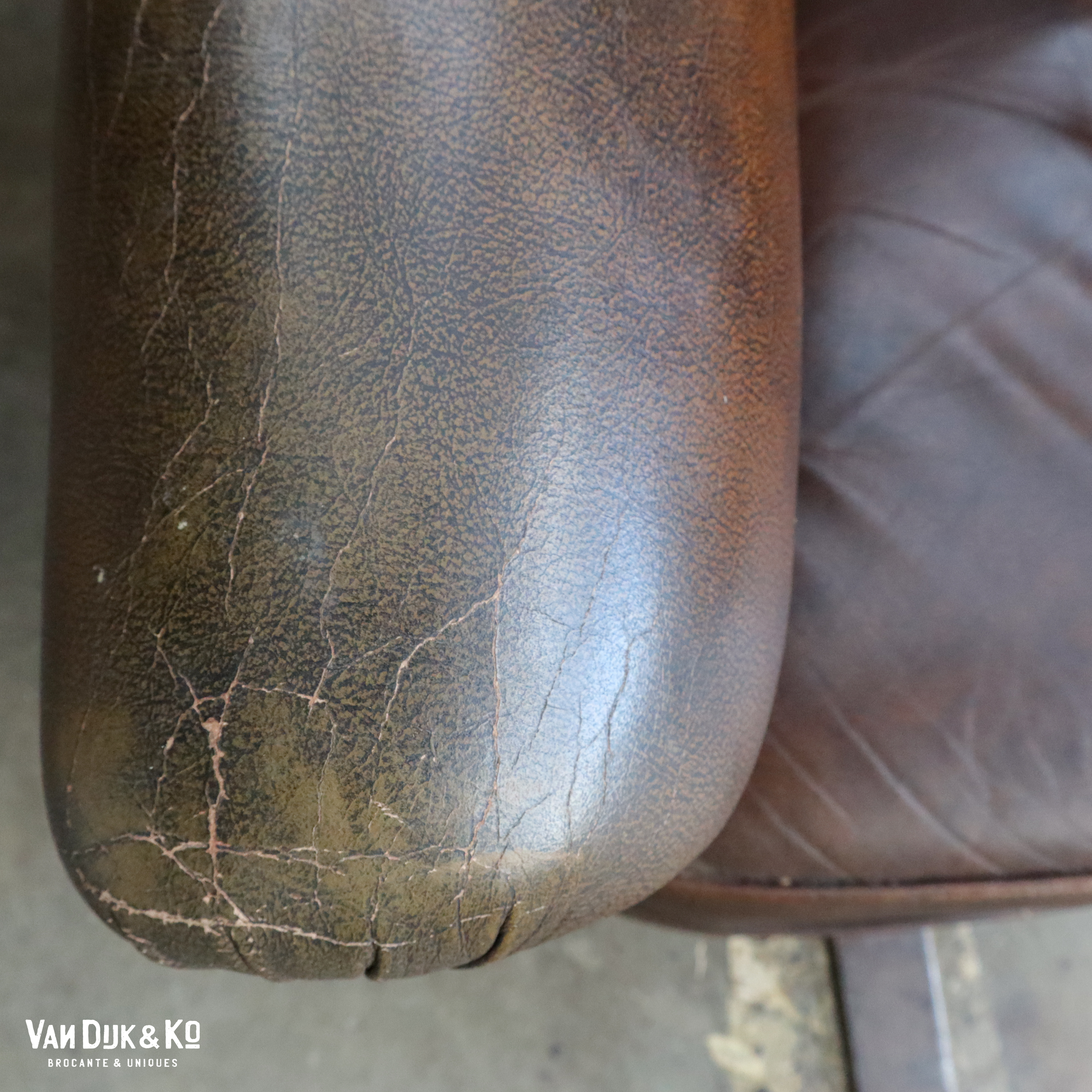 Vintage leren fauteuil - Afbeelding 8