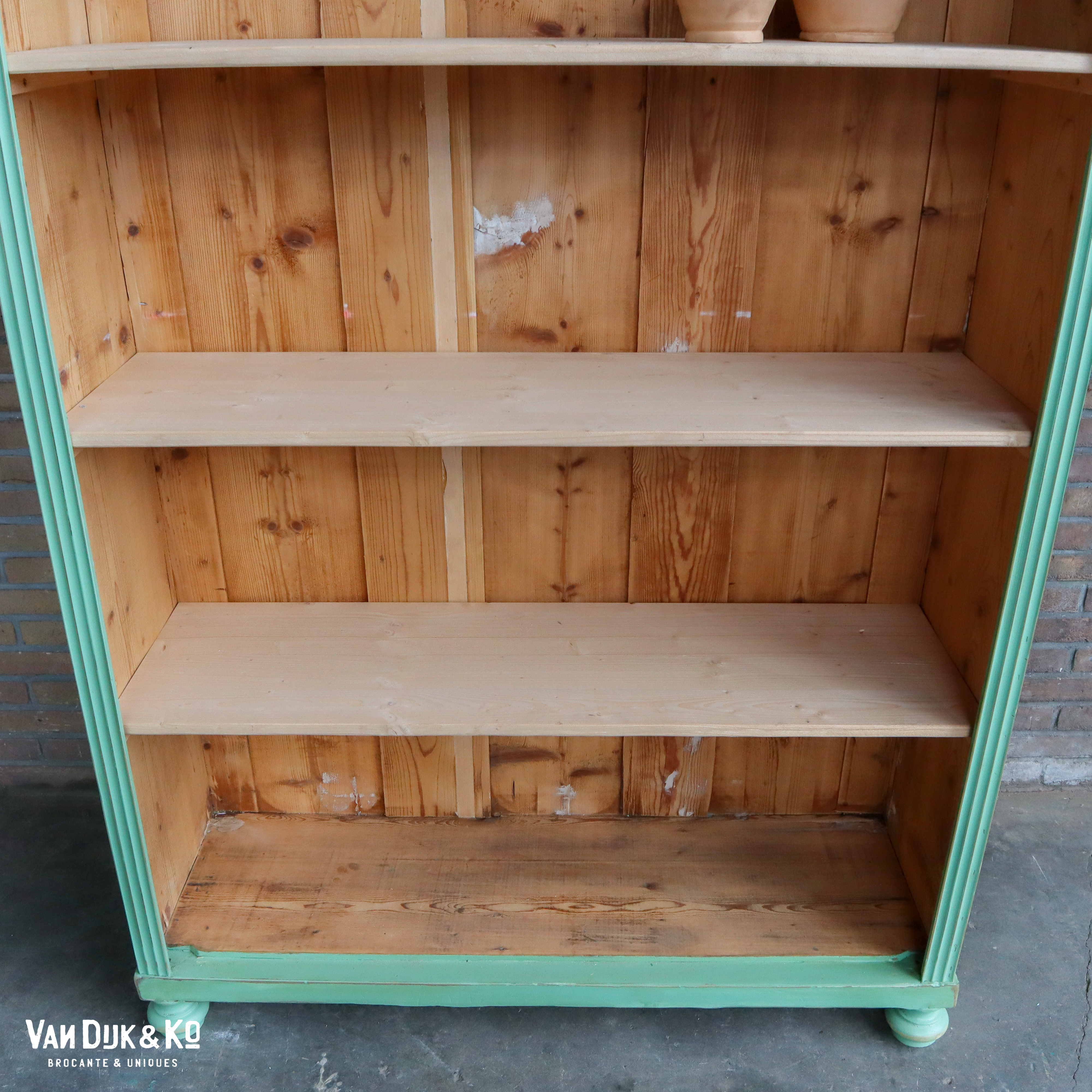 Brocante groene boekenkast - Afbeelding 6