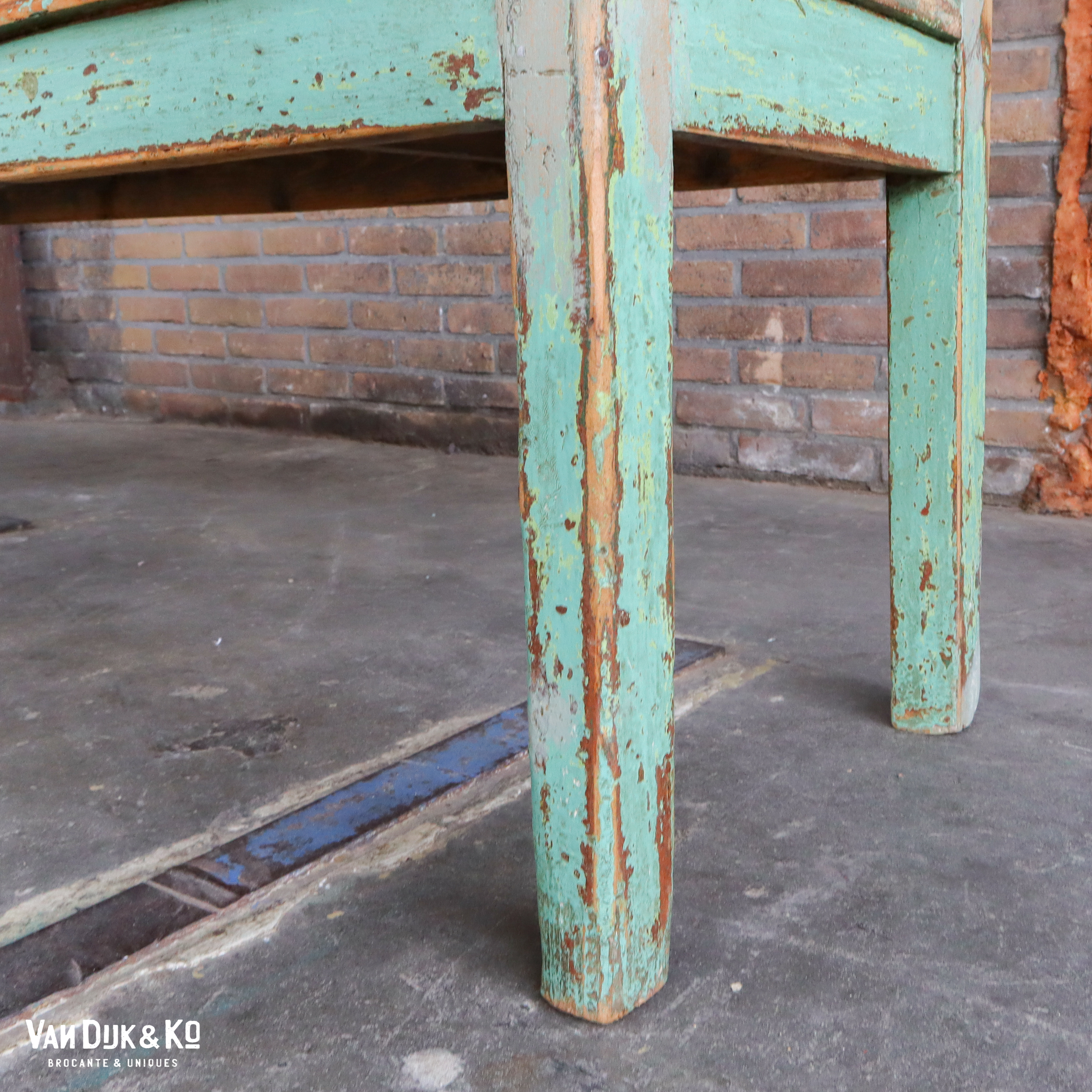 Brocante houten bank - Afbeelding 5